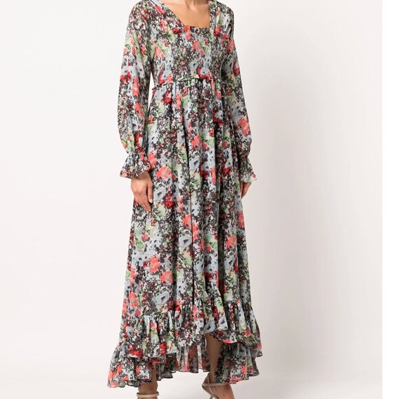 5a7 Cinq à Sept Leigh Floral-Print Ruffle Maxi Dress – Size 2 - Picture 16 of 16